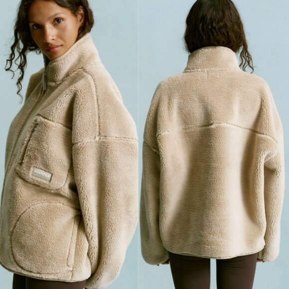 Adanola Jackets & Blazers - NWT Adanola Sand Colored Fleece Zip Up Jacket